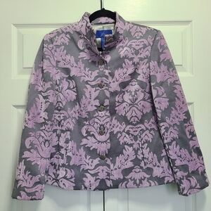 JH Collectibles Lavender and Charcoal Patterned Blazer M